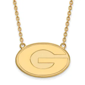 10k Yellow Gold U of Georgia Large Disc Pendant Necklace