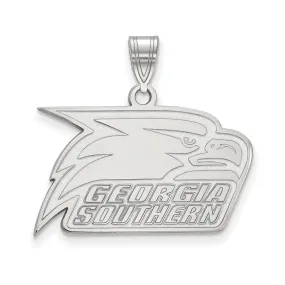 14k White Gold Georgia Southern U Medium Pendant