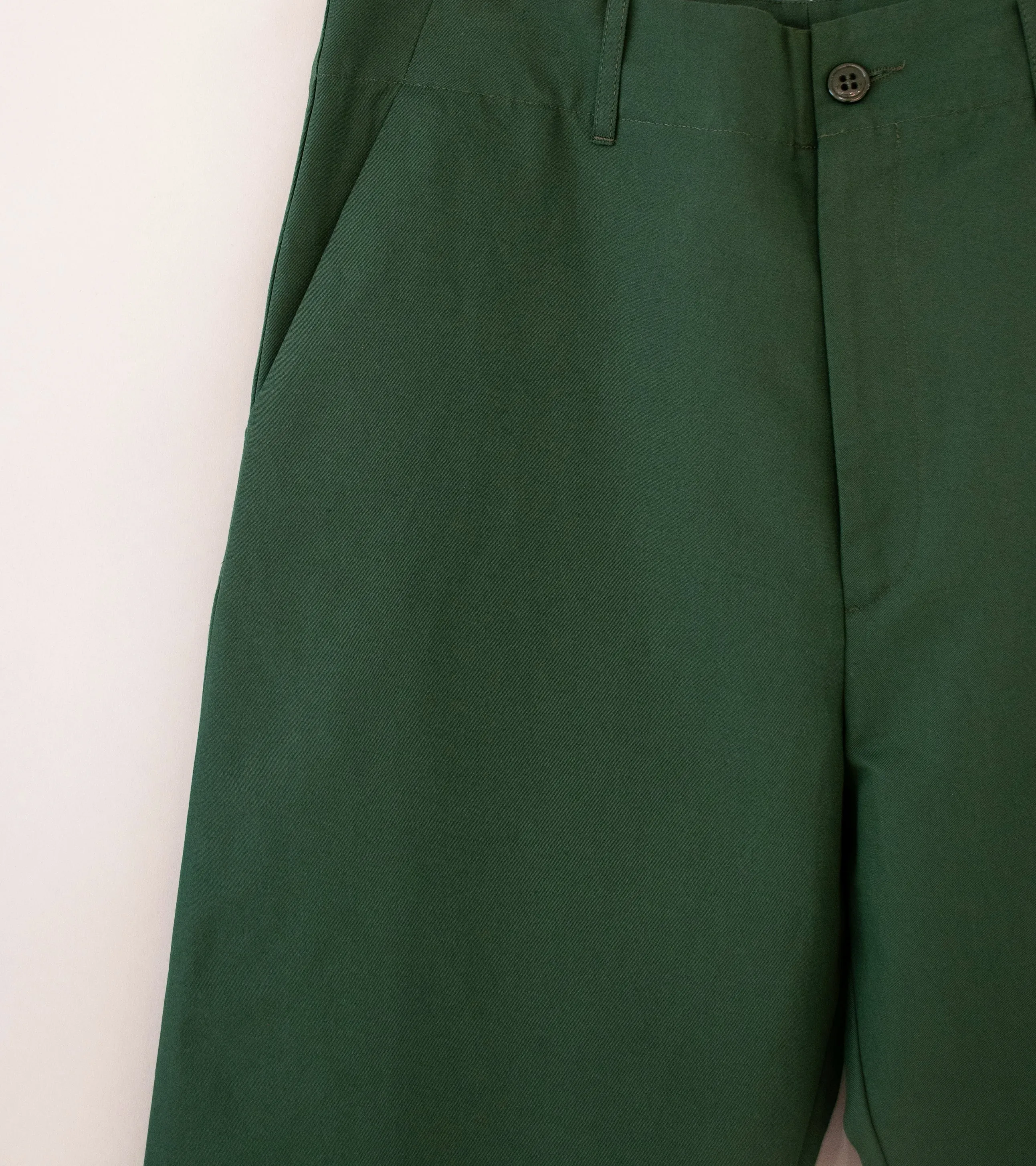 Arpenteur 'Fox Trousers' (Green Cotton Linen Gaberdine)