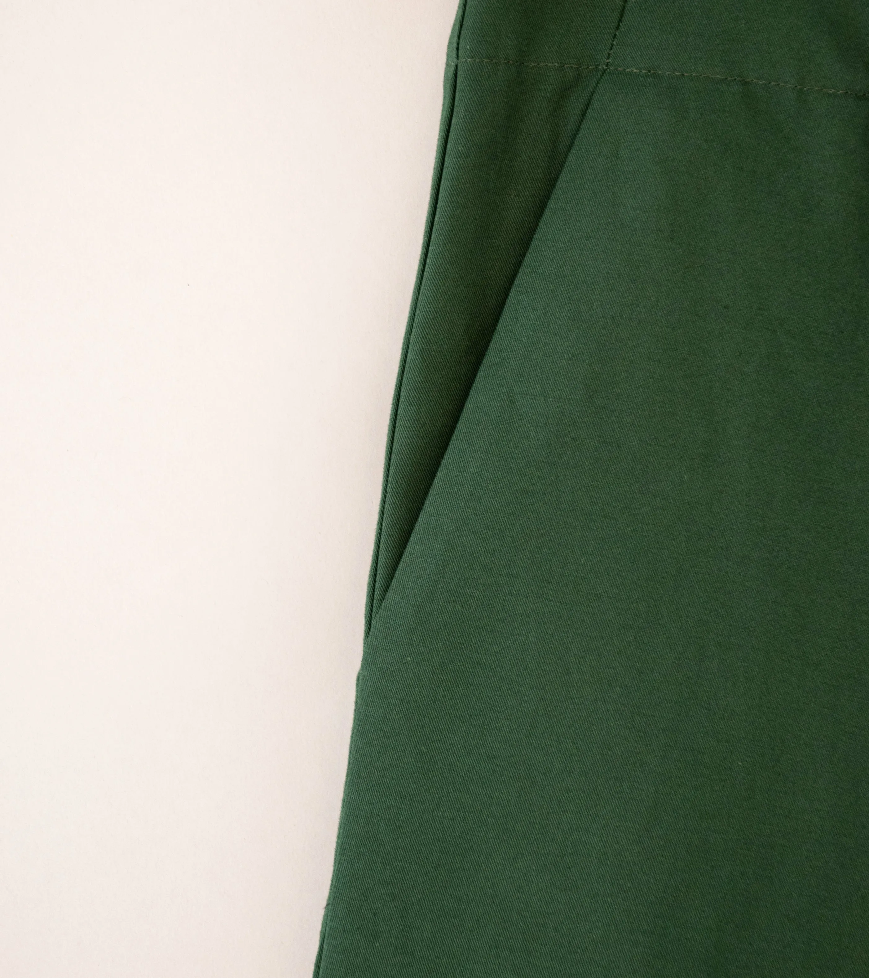 Arpenteur 'Fox Trousers' (Green Cotton Linen Gaberdine)