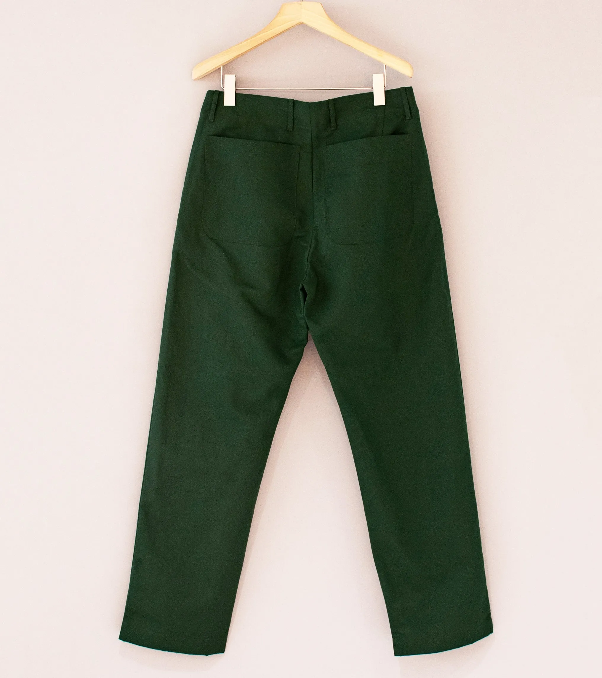 Arpenteur 'Fox Trousers' (Green Cotton Linen Gaberdine)