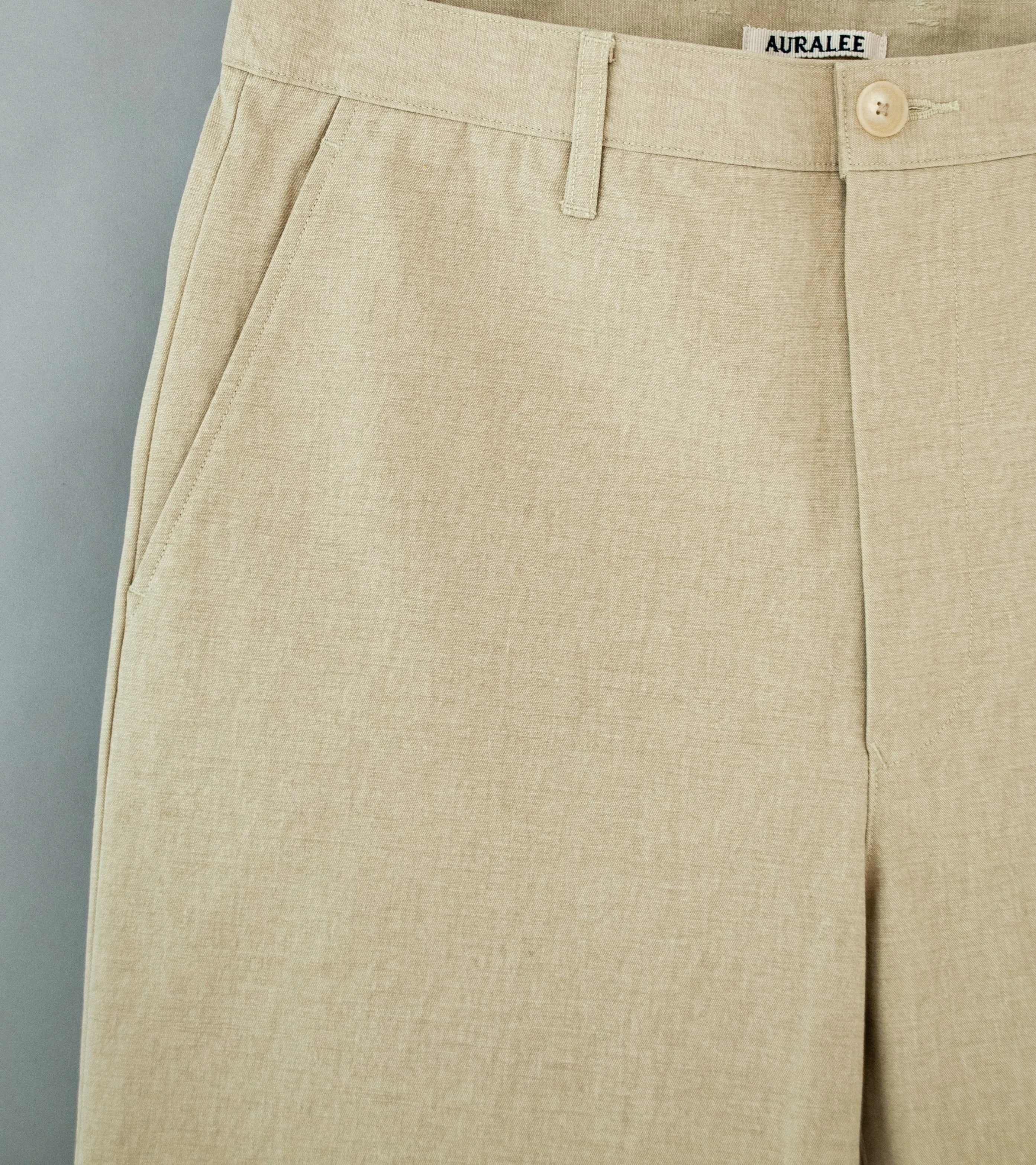 Auralee 'Washed Hard Twist Canvas Pants' (Khaki Beige)