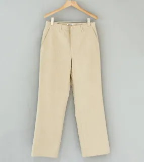 Auralee 'Washed Hard Twist Canvas Pants' (Khaki Beige)