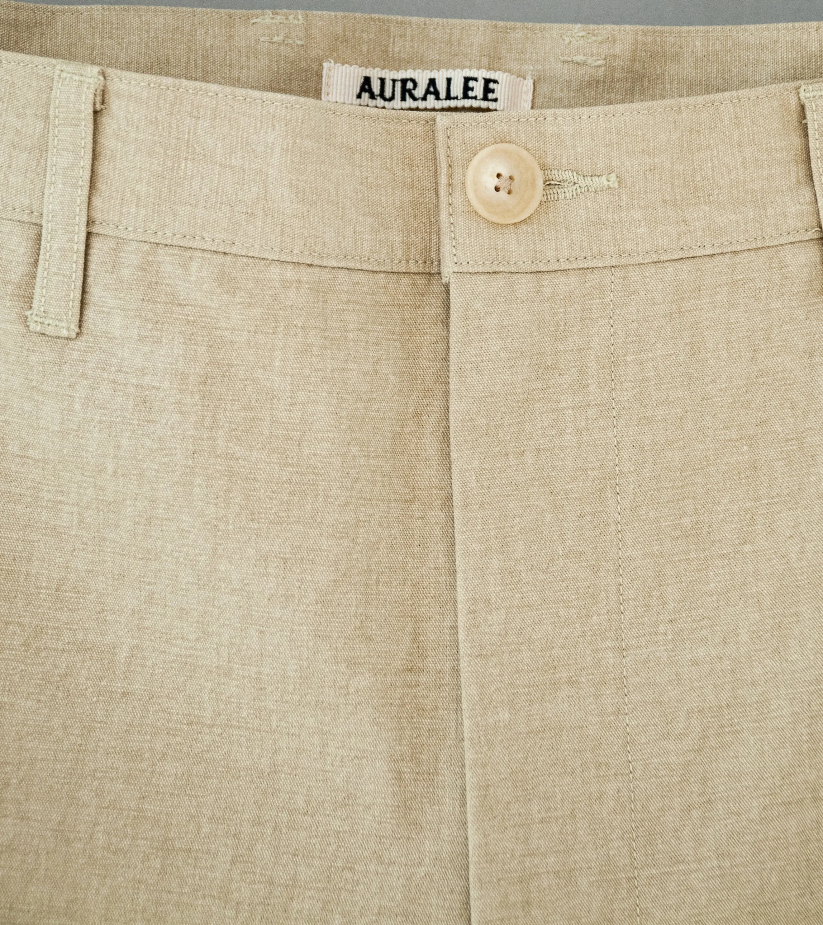 Auralee 'Washed Hard Twist Canvas Pants' (Khaki Beige)