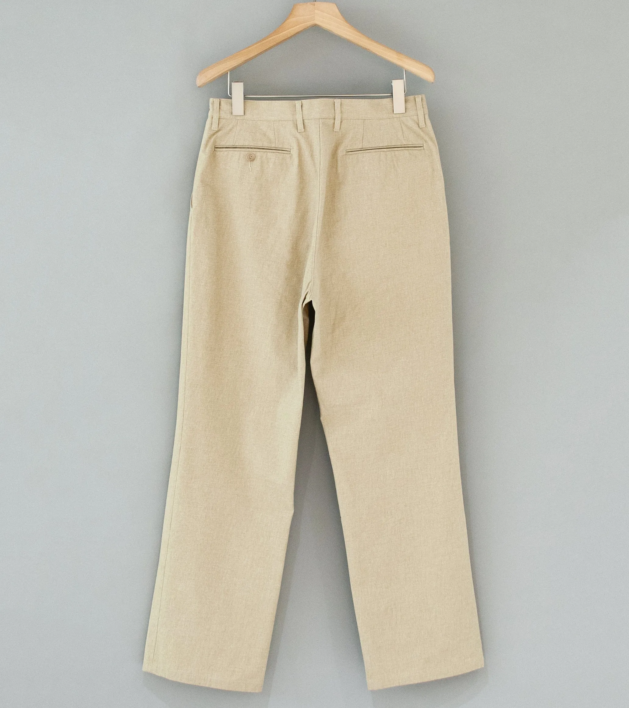 Auralee 'Washed Hard Twist Canvas Pants' (Khaki Beige)