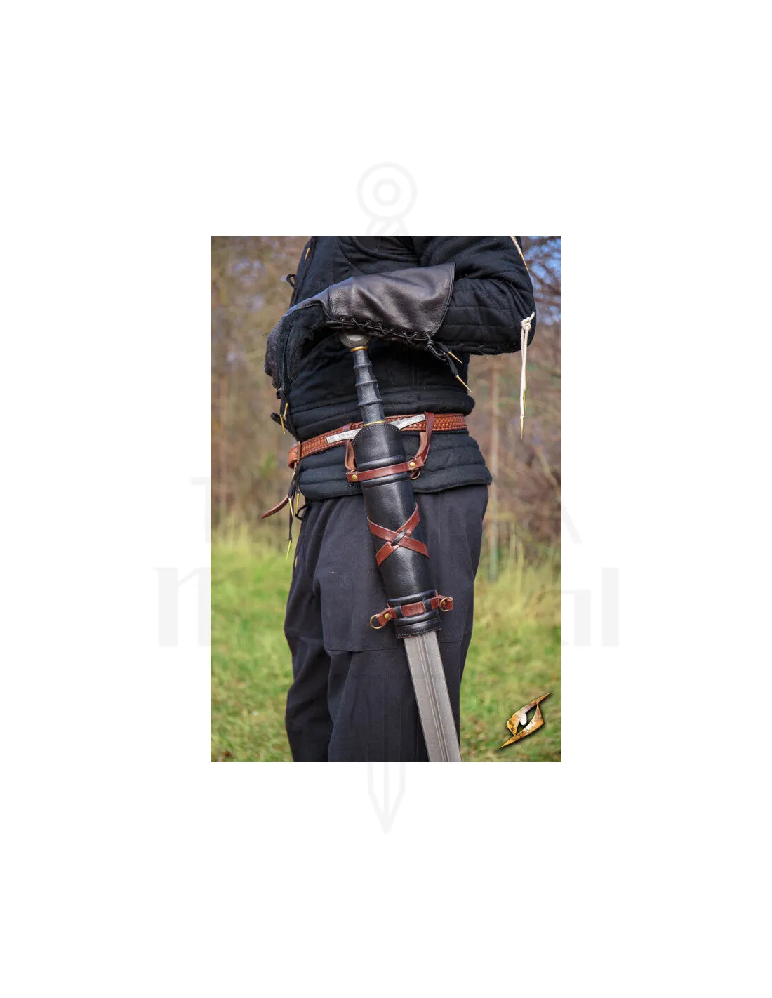 Baldric avec ceinture d'épée médiévale, noir ⚔️ Boutique Épées