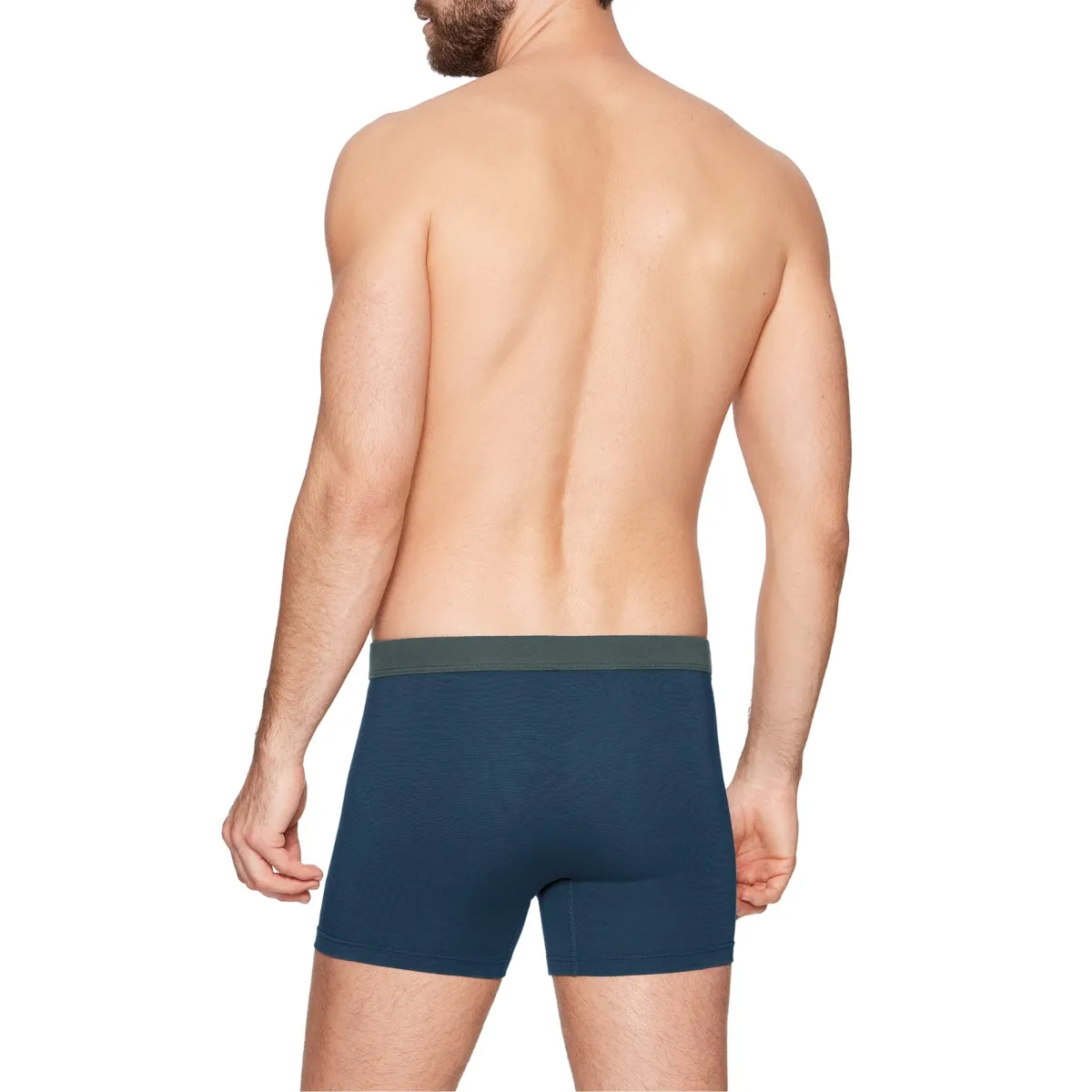 Boxer homme en coton et lyocell à ceinture tubulaire Asuka bleu