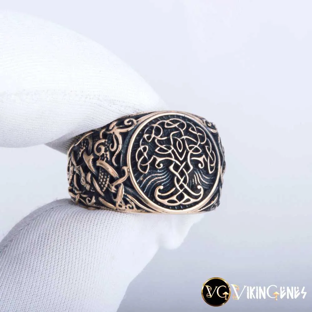 Bronze Yggdrasil Tree Of Life Ring