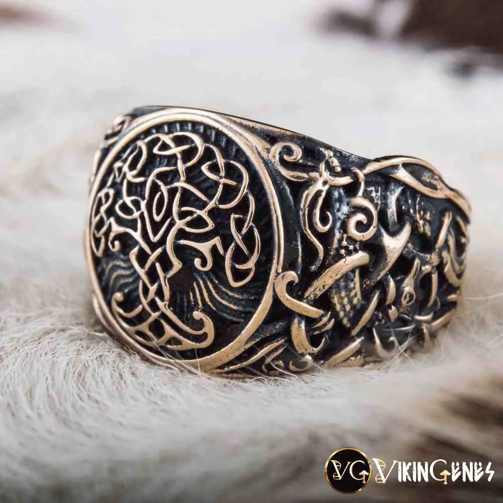 Bronze Yggdrasil Tree Of Life Ring