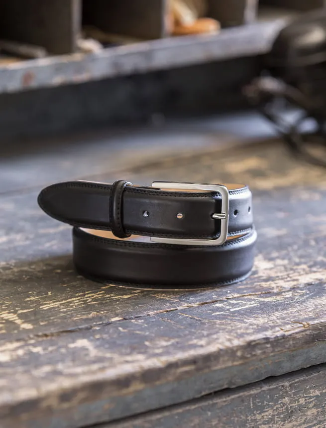 Ceinture Classique pour Homme en Cuir Noir, Disponible en 4 Tailles