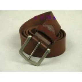 Ceinture cuir marron avec boucle classique acier