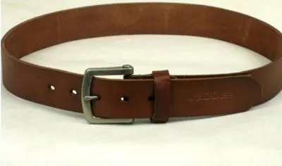 Ceinture cuir marron avec boucle classique acier