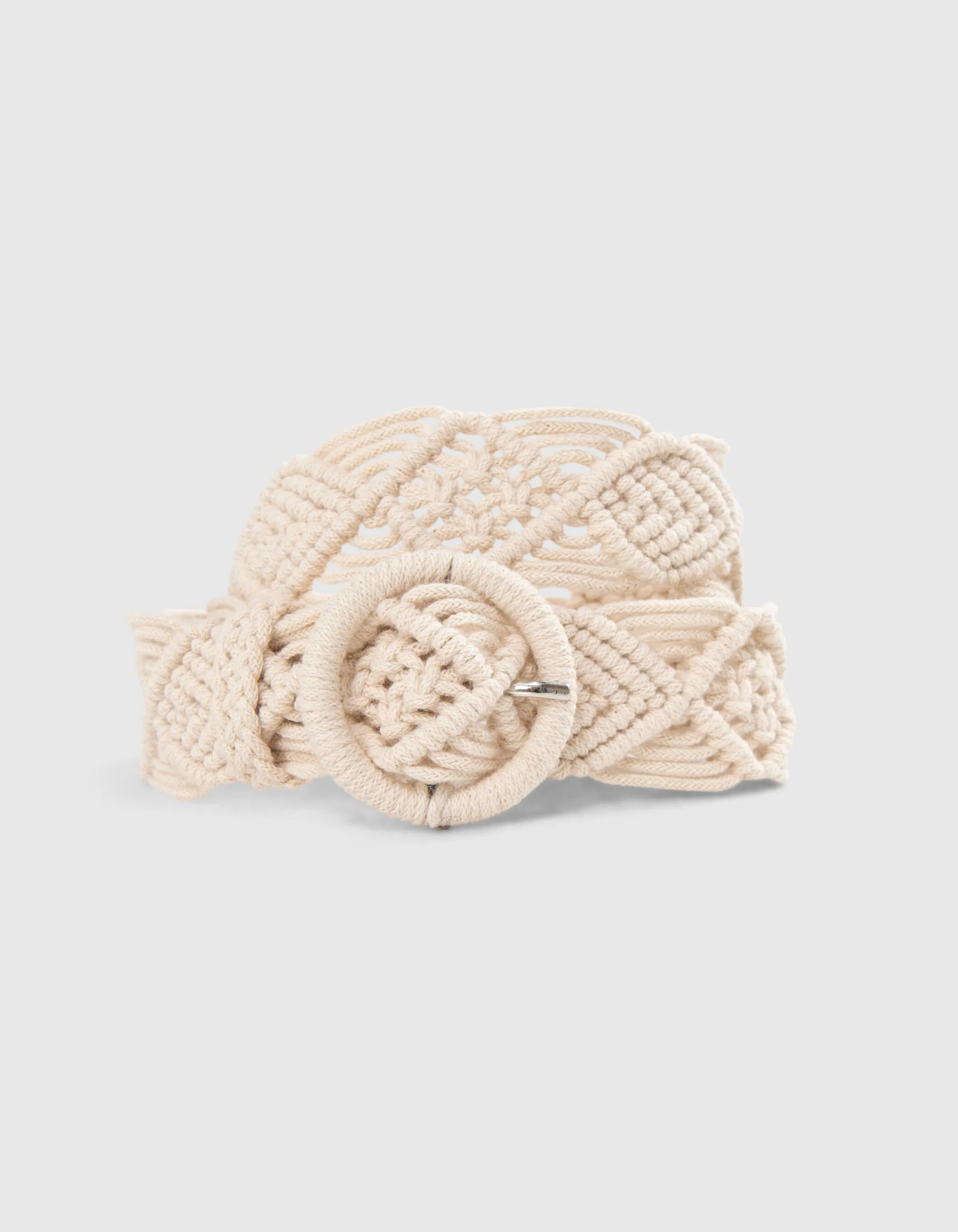 Ceinture écrue tressée façon macramé fille