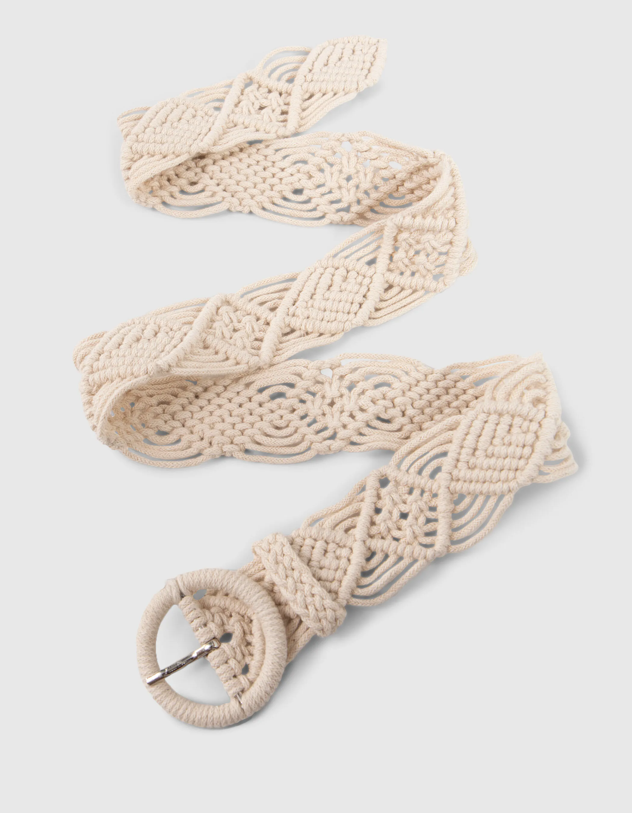 Ceinture écrue tressée façon macramé fille