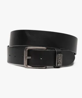 ceinture en cuir a grosse boucle en metal vieilli homme noir vif