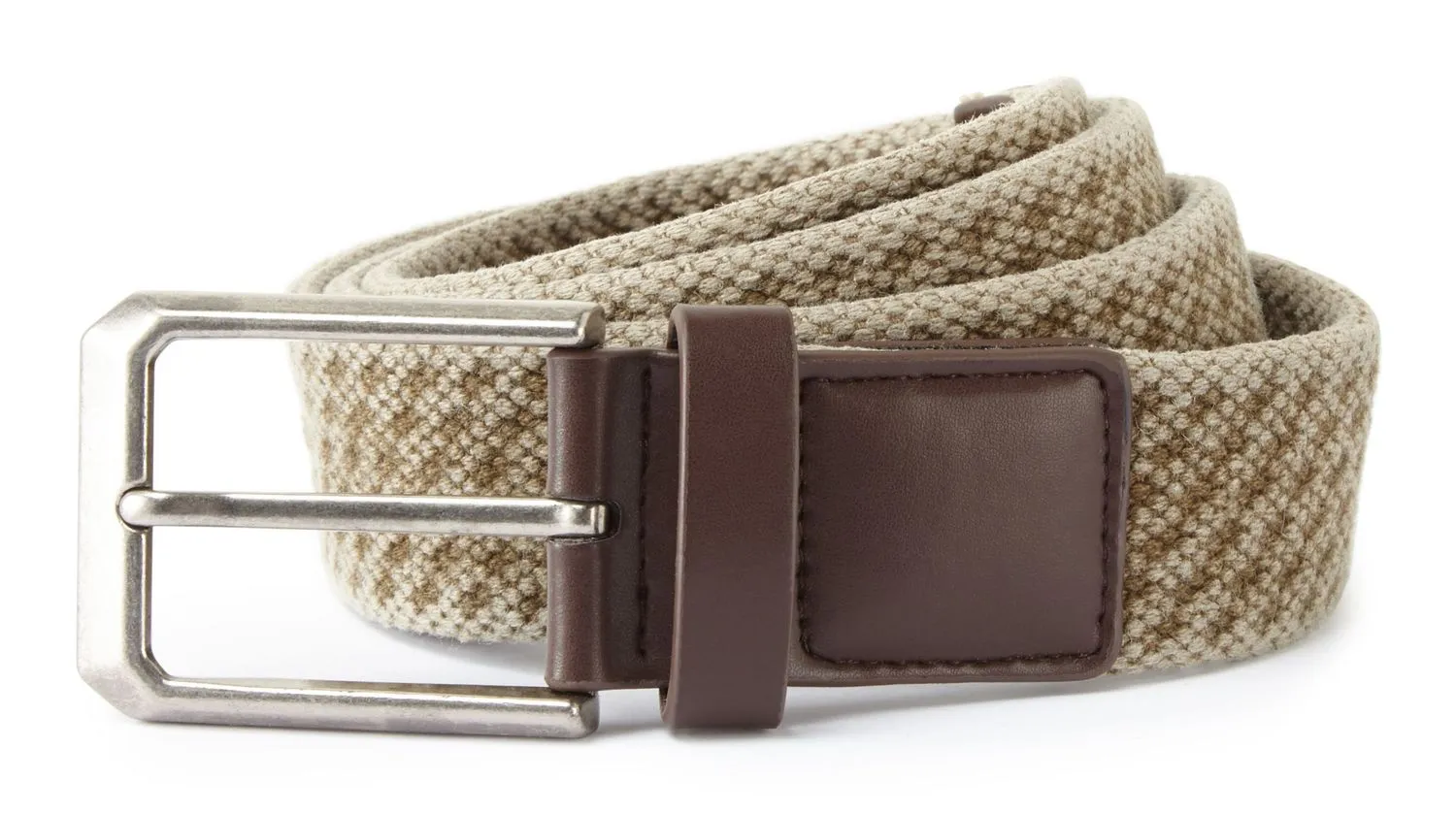 Ceinture homme effet délavé vintage en toile  - AQ905 - beige - kaki 