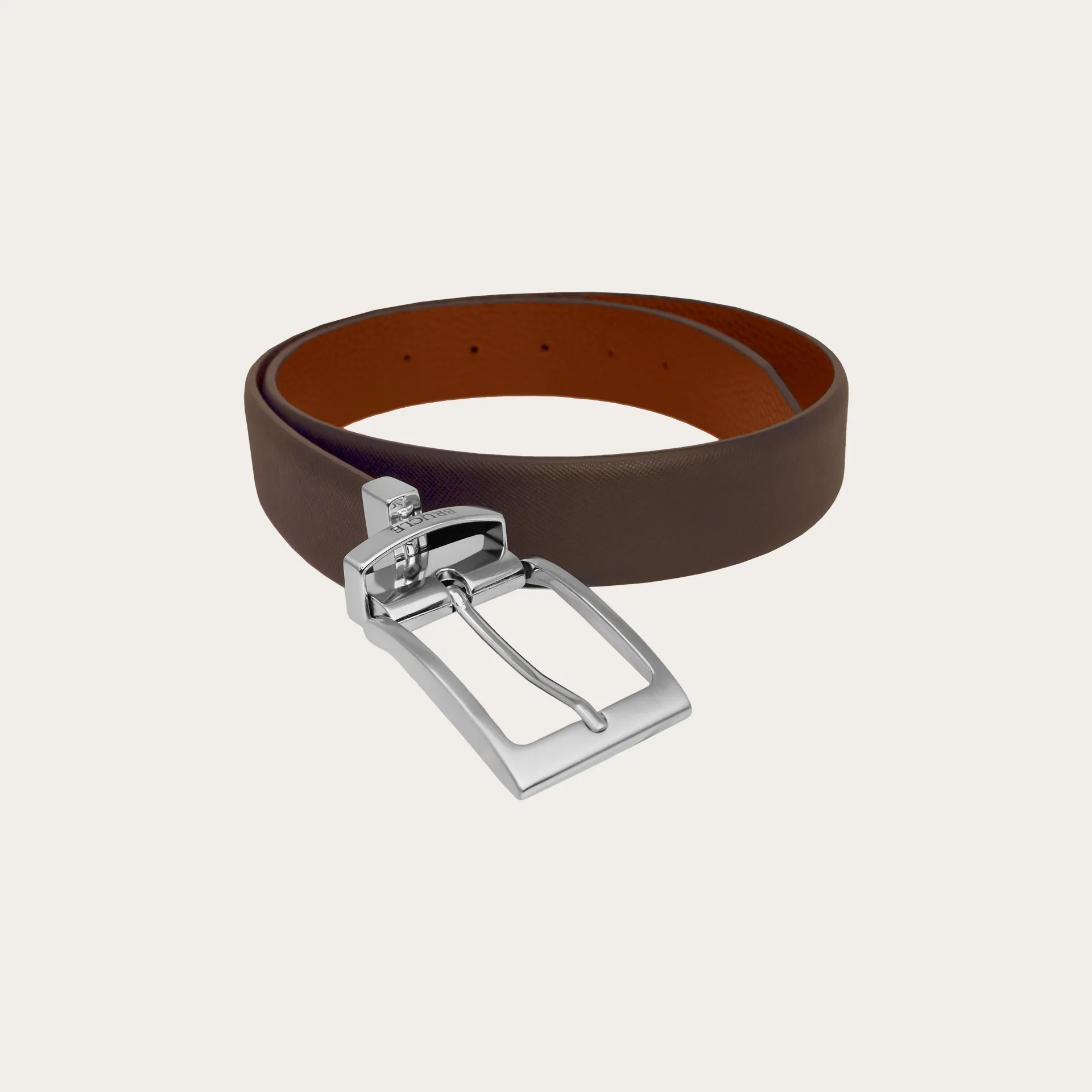 Ceinture homme marron réversible Brucle | Haute qualité made in Italy