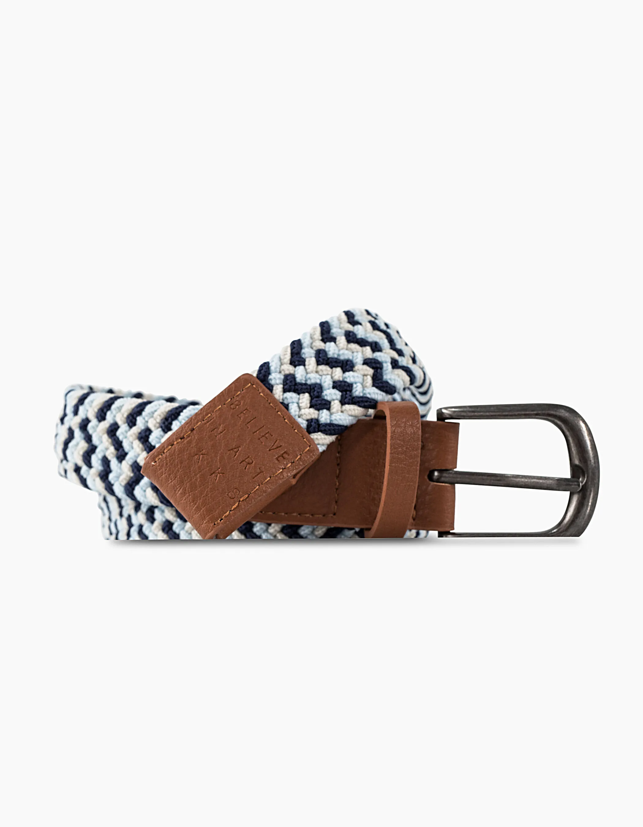 Ceinture indigo, blanc et bleu tressée garçon 