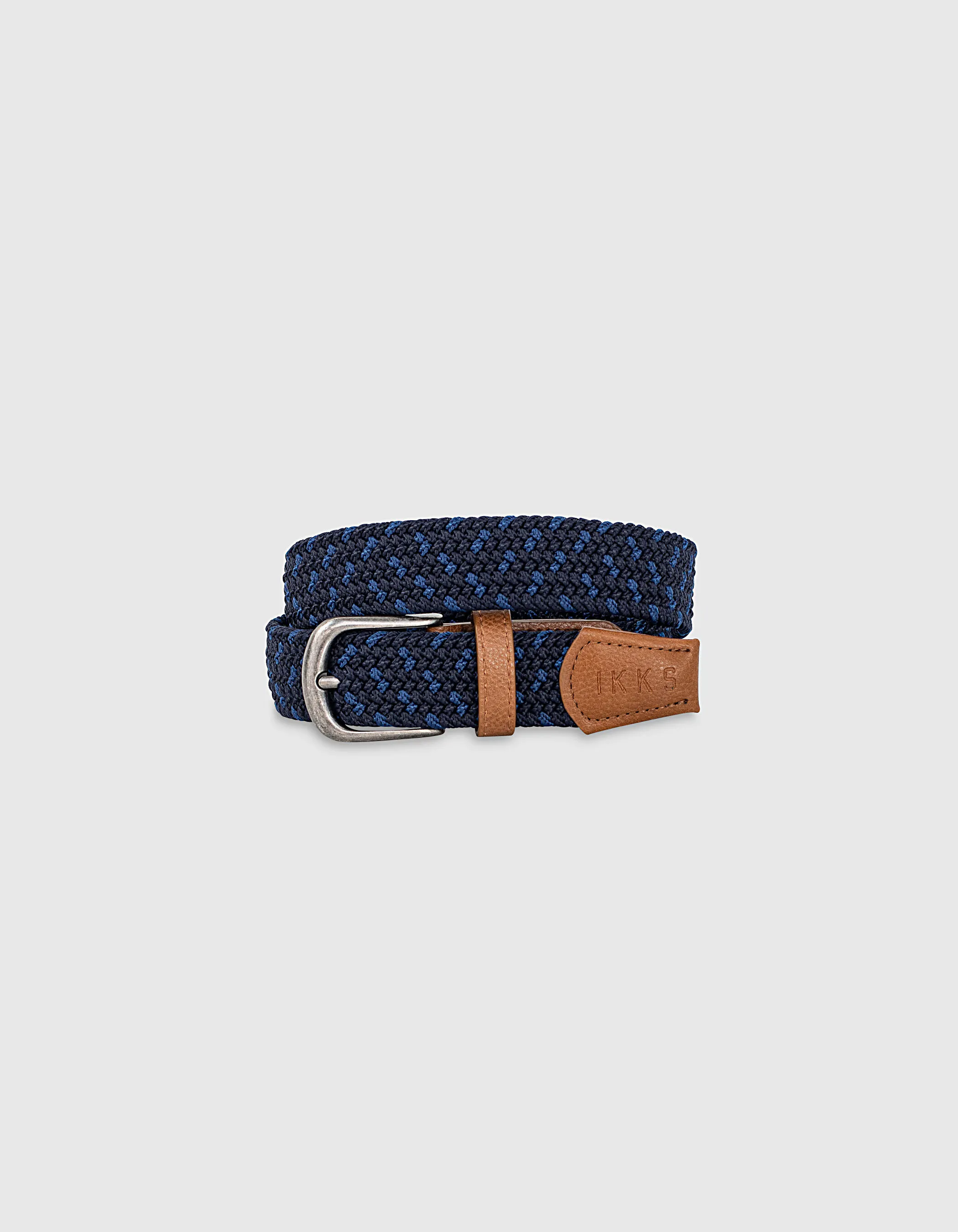 Ceinture indigo tressée et camel garçon 