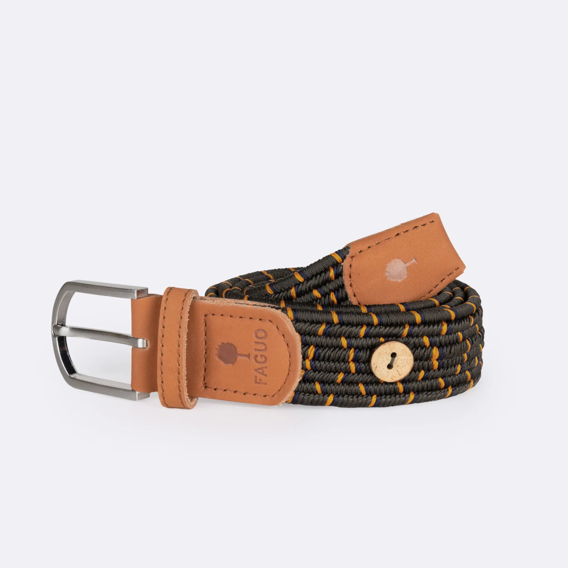 Ceinture kaki & orange en kaki & orange - modèle Belt - FAGUO