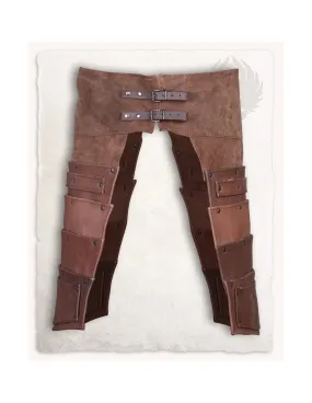 Ceinture modèle Albercht avec passants latéraux, cuir marron ⚔️ Boutique Épées