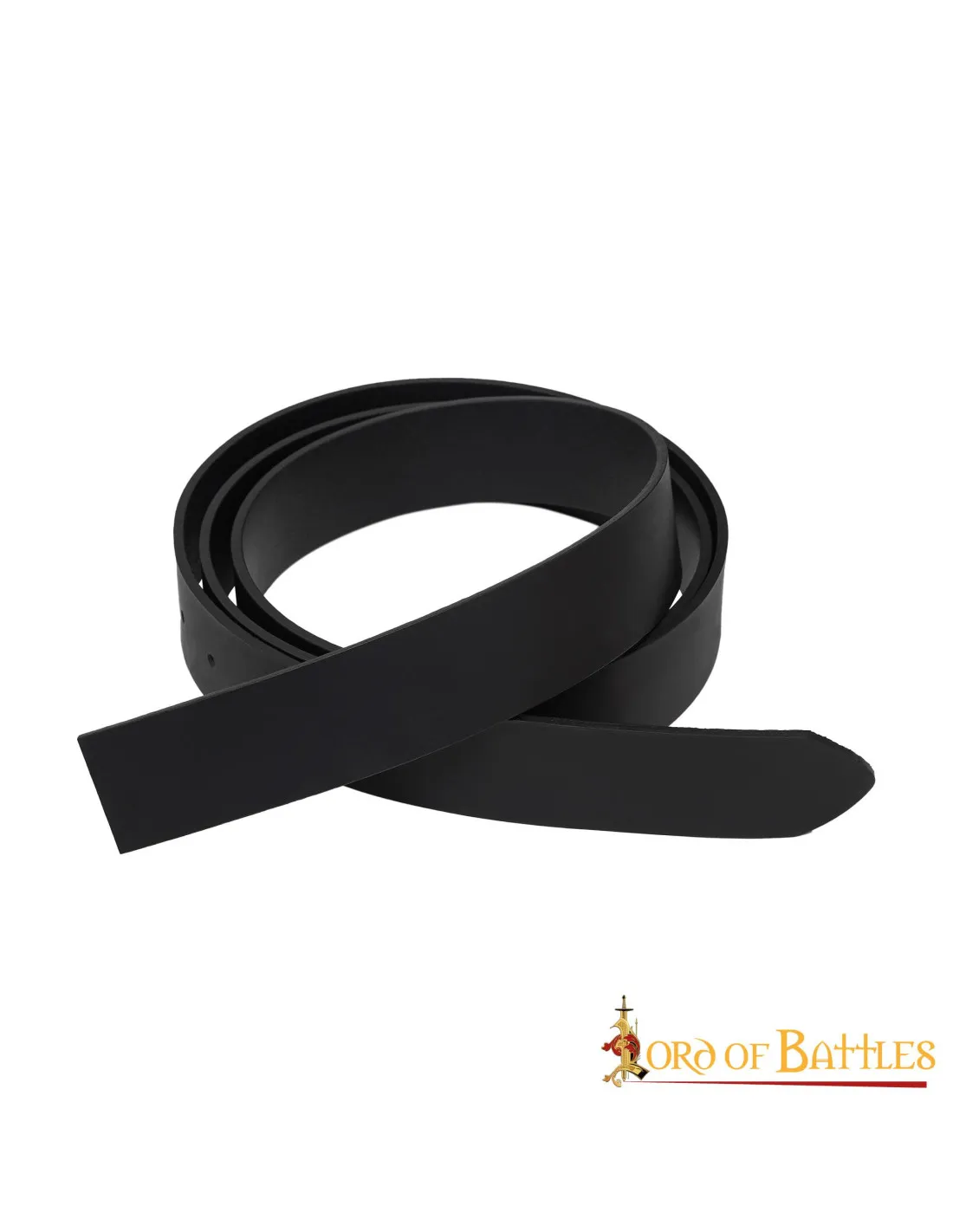 Ceinture médiévale en cuir lisse sans boucle, noir ⚔️ Boutique Épées