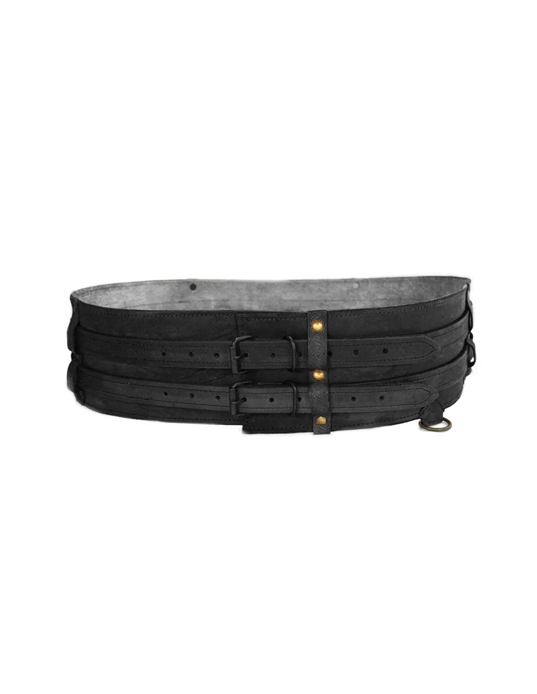 Ceinture robuste de type Viking modèle Sif, noire ⚔️ Boutique Épées