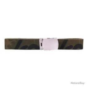 Ceinture toile 30mm avec boucle chromée (Couleur Camouflage Woodland)