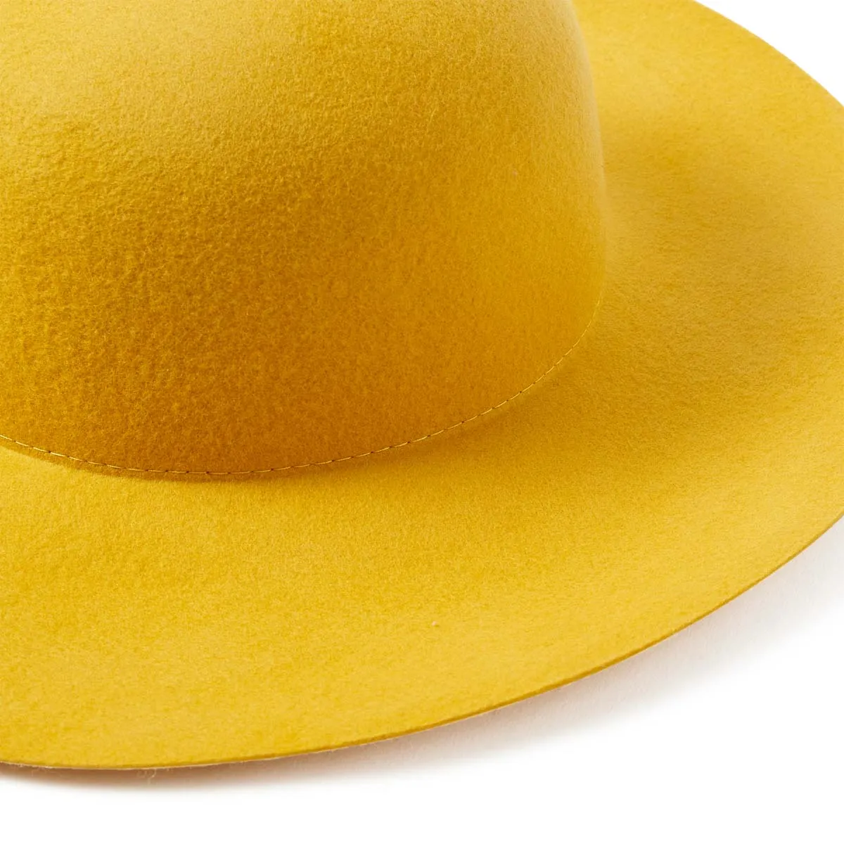 Chapeau capeline jaune moutarde