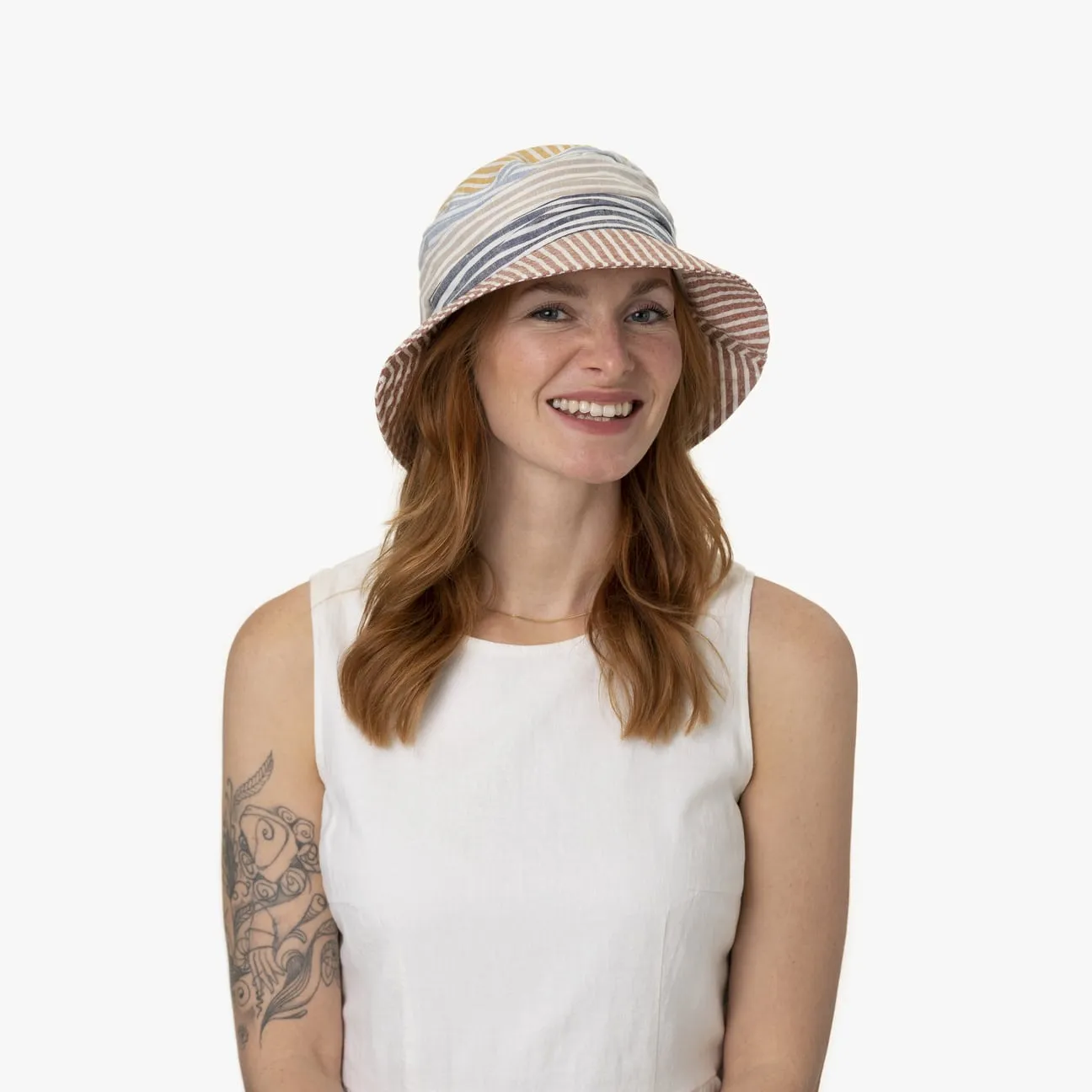 Chapeau en Lin Colour Stripes Bucket by Lipodo --> Chapeaux, casquettes & bonnets en ligne ▷ Chapeaushop