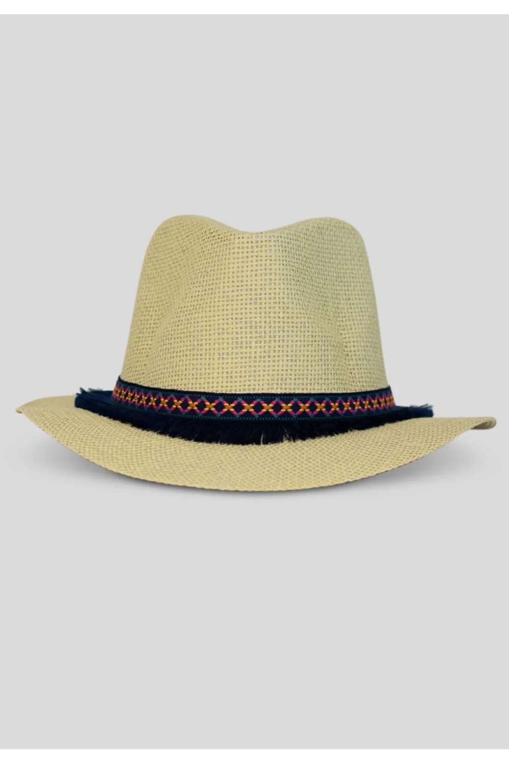 Chapeau fedora effet paille