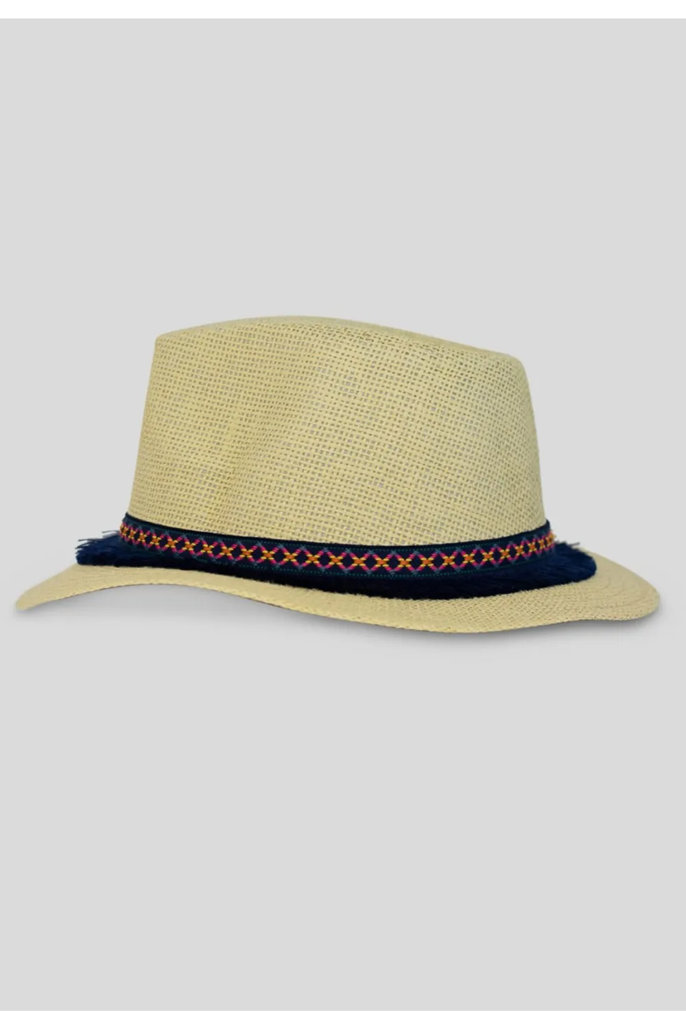 Chapeau fedora effet paille