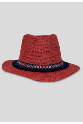 Chapeau fedora effet paille