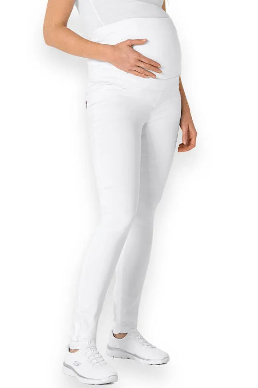 Comfort Stretch Pantalon de grossesse - Ceinture élastique en maille blanc