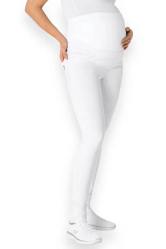 Comfort Stretch Pantalon de grossesse - Ceinture élastique en maille blanc