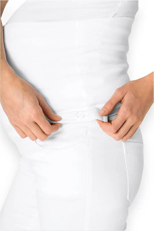 Comfort Stretch Pantalon de grossesse - Ceinture élastique en maille blanc