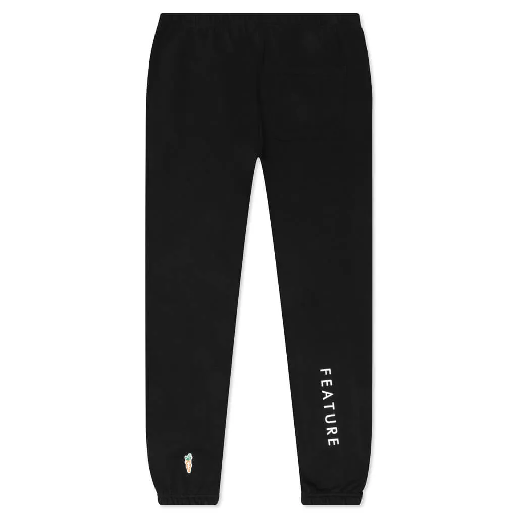 Feature x Carrots x Freddie Gibbs Rabbits Wordmark Sweatpant - Black