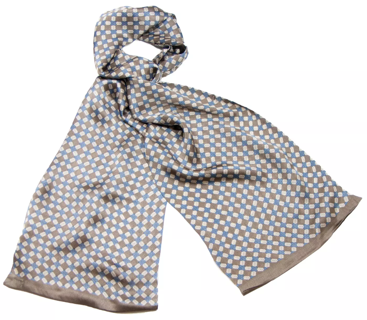 Foulard soie homme beige Lionel