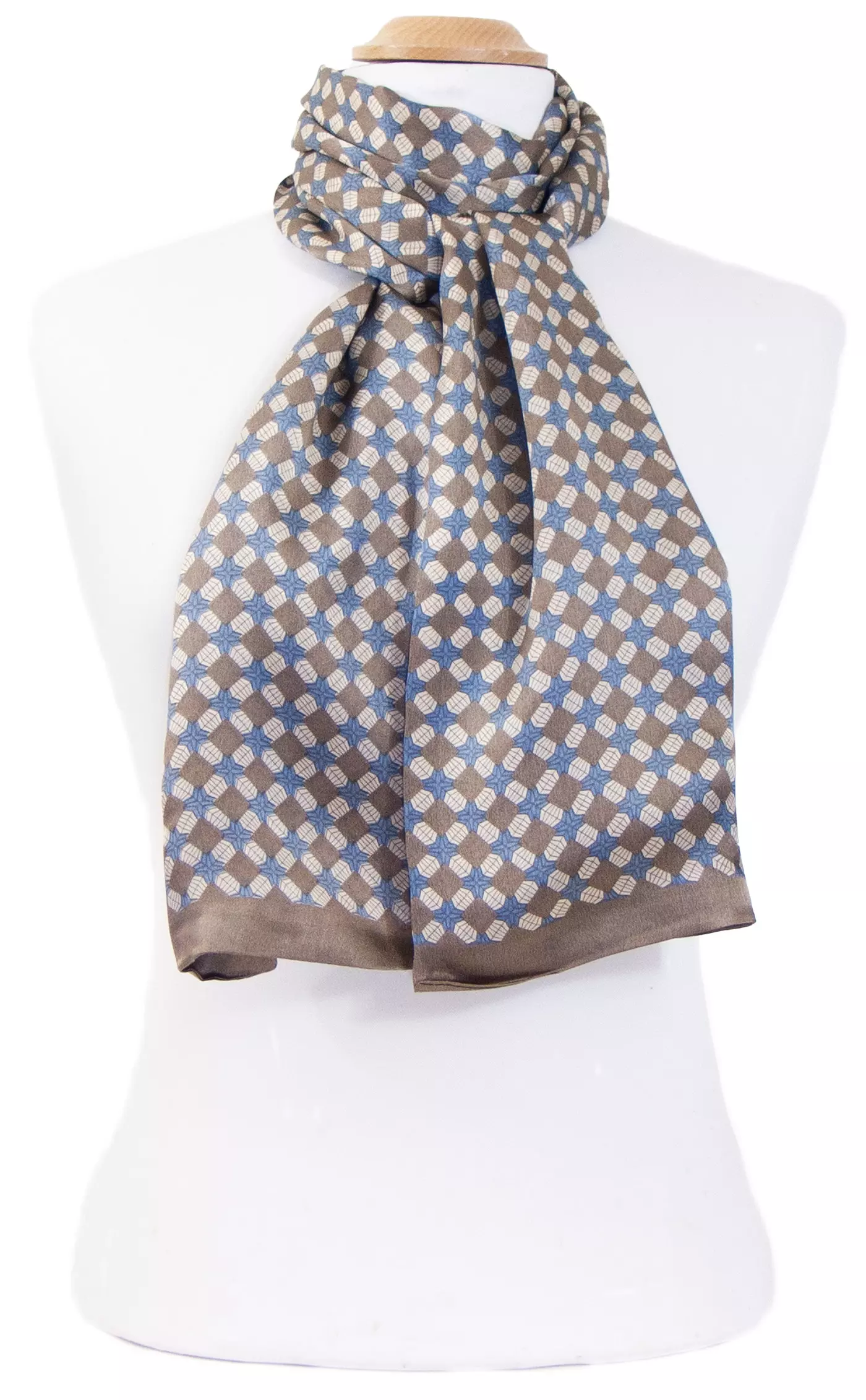 Foulard soie homme beige Lionel