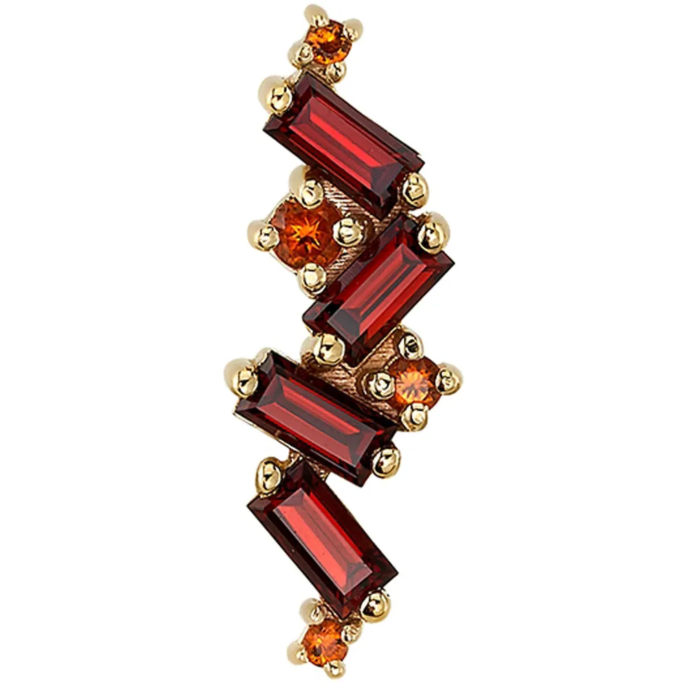 Genesis Threaded End in Gold with Garnet & Citrine