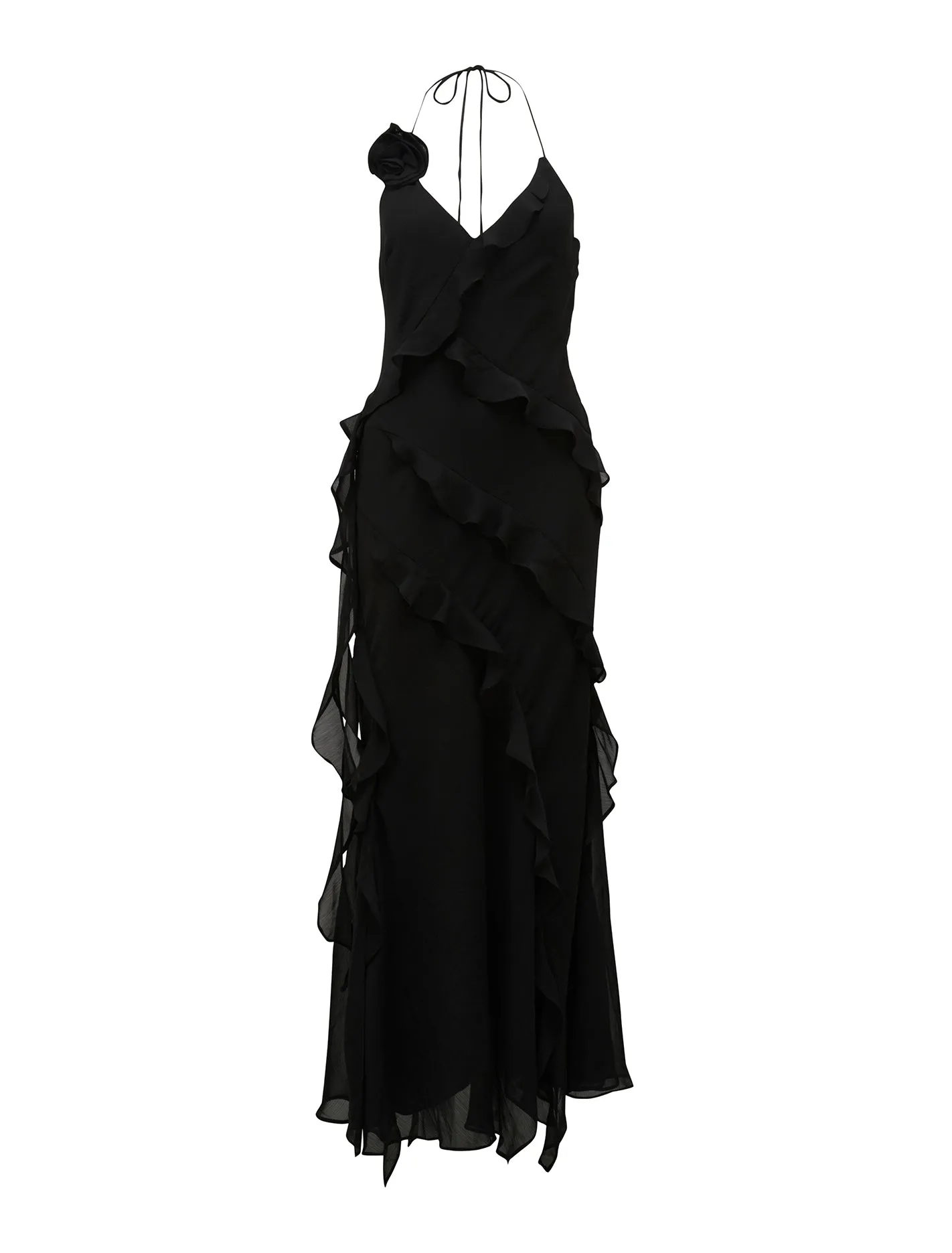 Georgia Ruffle Halter Midi Dress