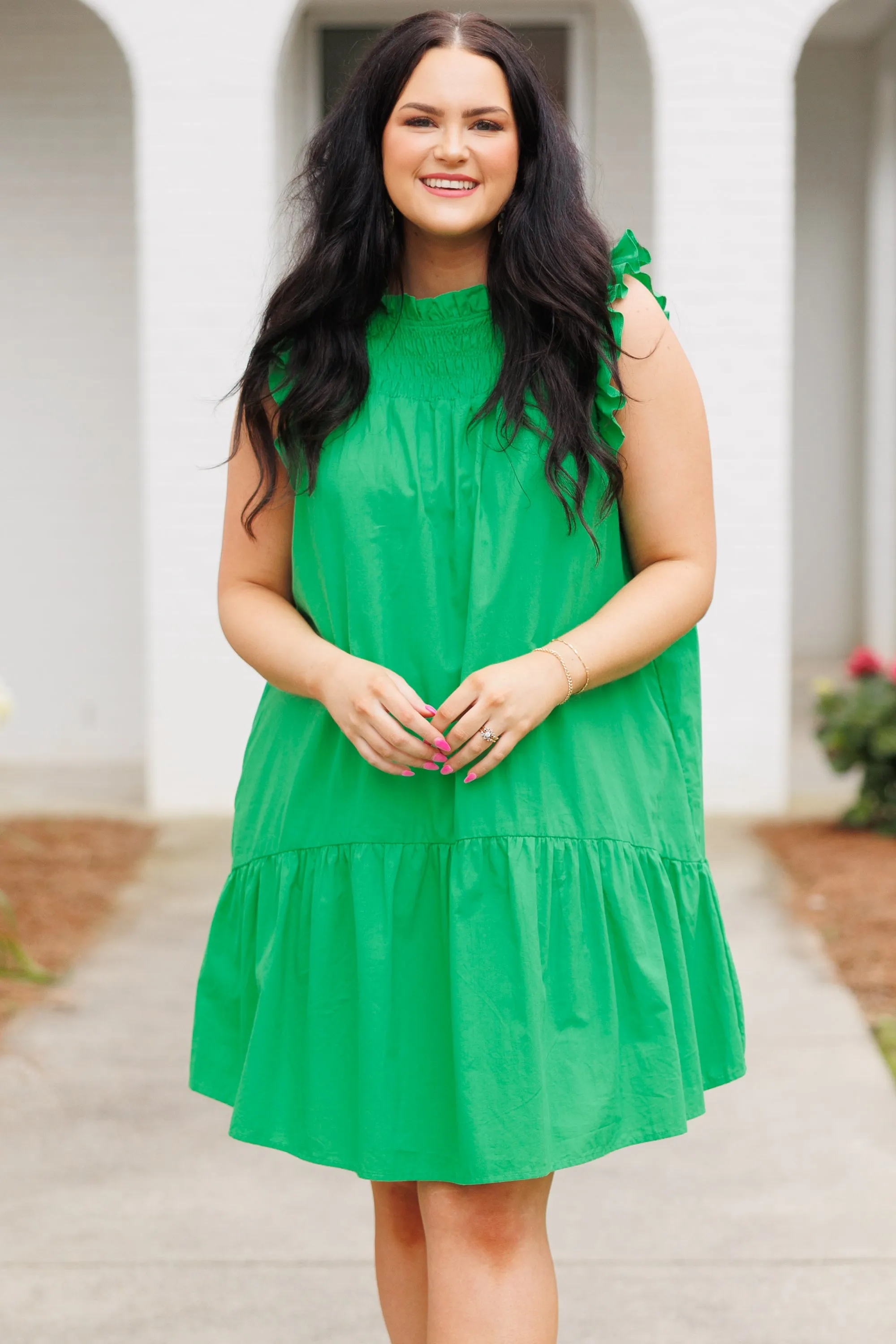 Georgia Wildflower Dress, Kelly Green