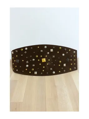 Grosse ceinture de taille en suédine choco avec élastique au dos