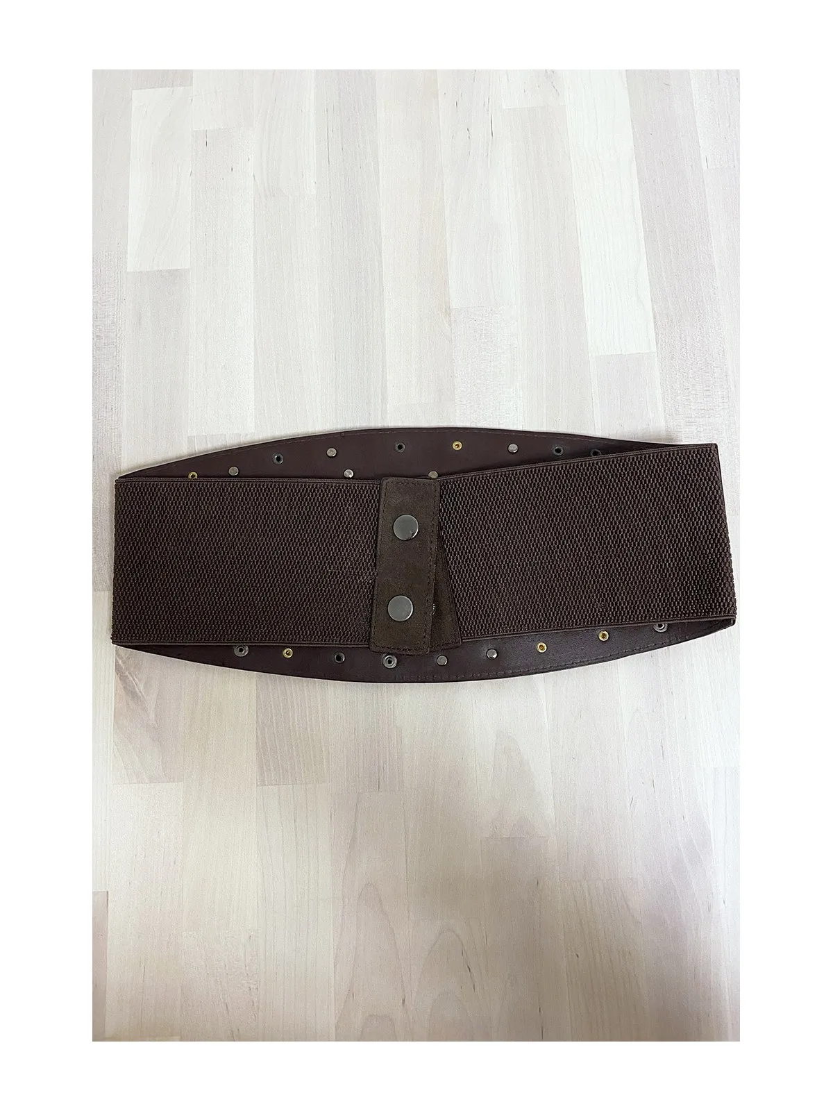 Grosse ceinture de taille en suédine choco avec élastique au dos