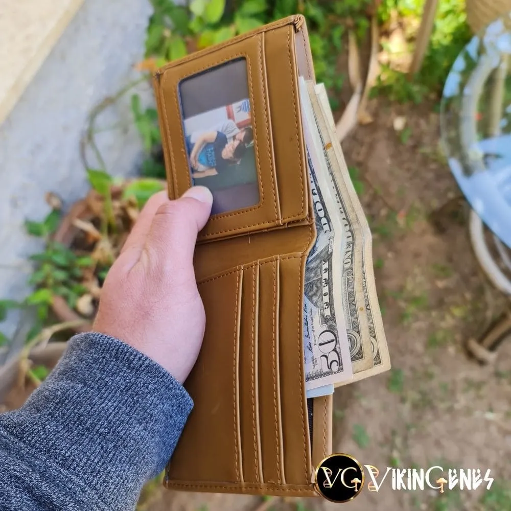 Handmade Tree Of Life Brown Leather Wallet