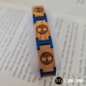 Light Brown Wood Tree Of Life Ygddrasil Bracelet