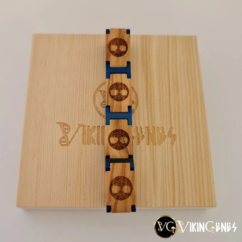 Light Brown Wood Tree Of Life Ygddrasil Bracelet