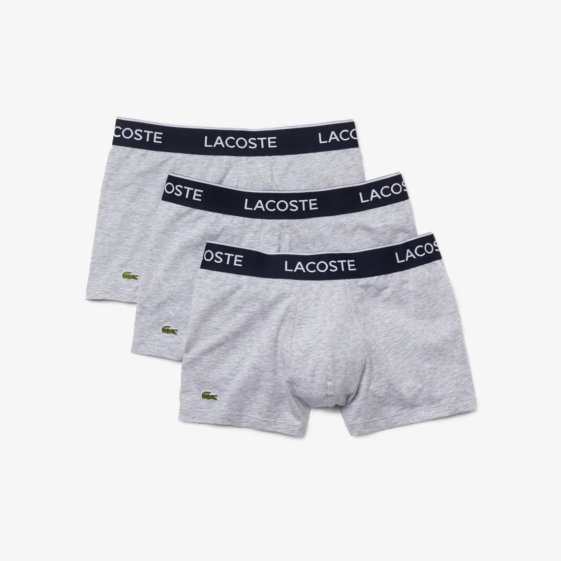 Lot de 3 boxers logotes ceinture elastique - Gris en coton | 3 Suisses