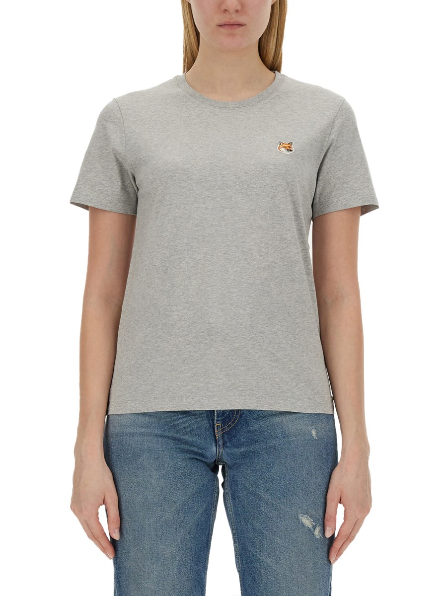 MAISON KITSUNÉ    COTTON JERSEY T-SHIRT WITH FOX PATCH