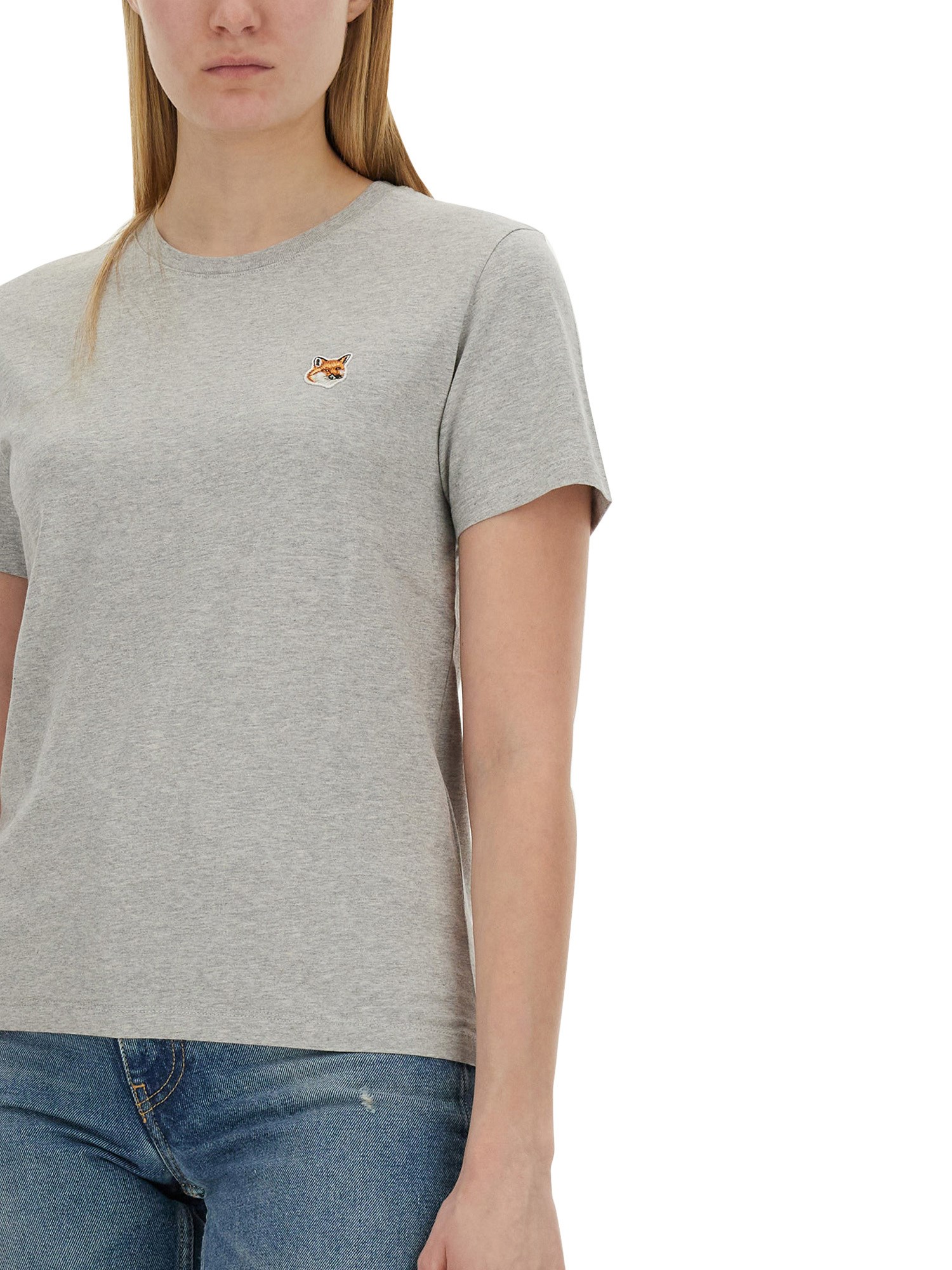 MAISON KITSUNÉ    COTTON JERSEY T-SHIRT WITH FOX PATCH